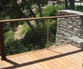 Cable railing around pool